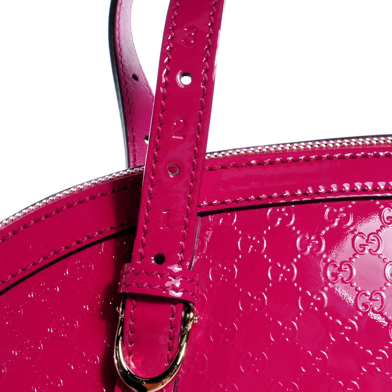 Gucci Patent Microguccissima Medium Nice Top Handle Dome Bag Bright Bouganville 9 of 9