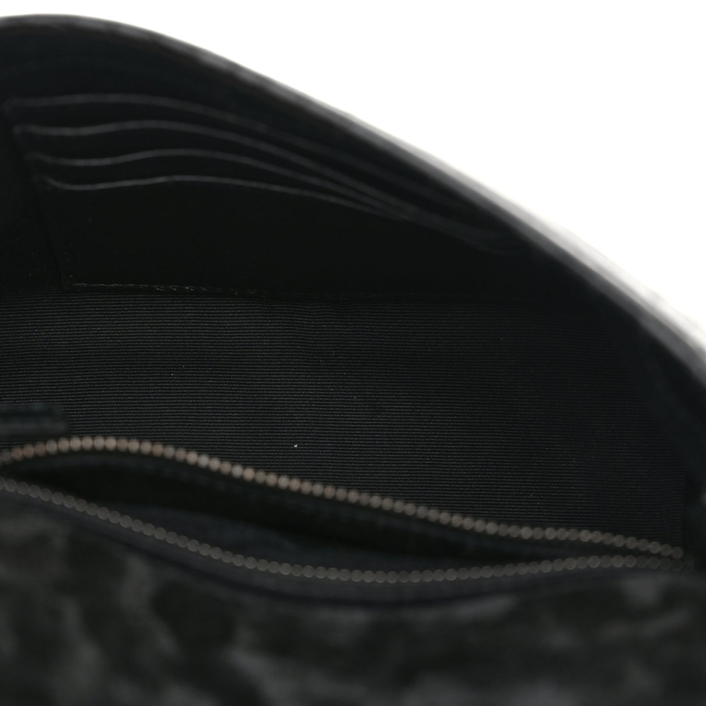 Crocodile Embossed Lambskin Matelasse Monogram Niki Chain Wallet Black