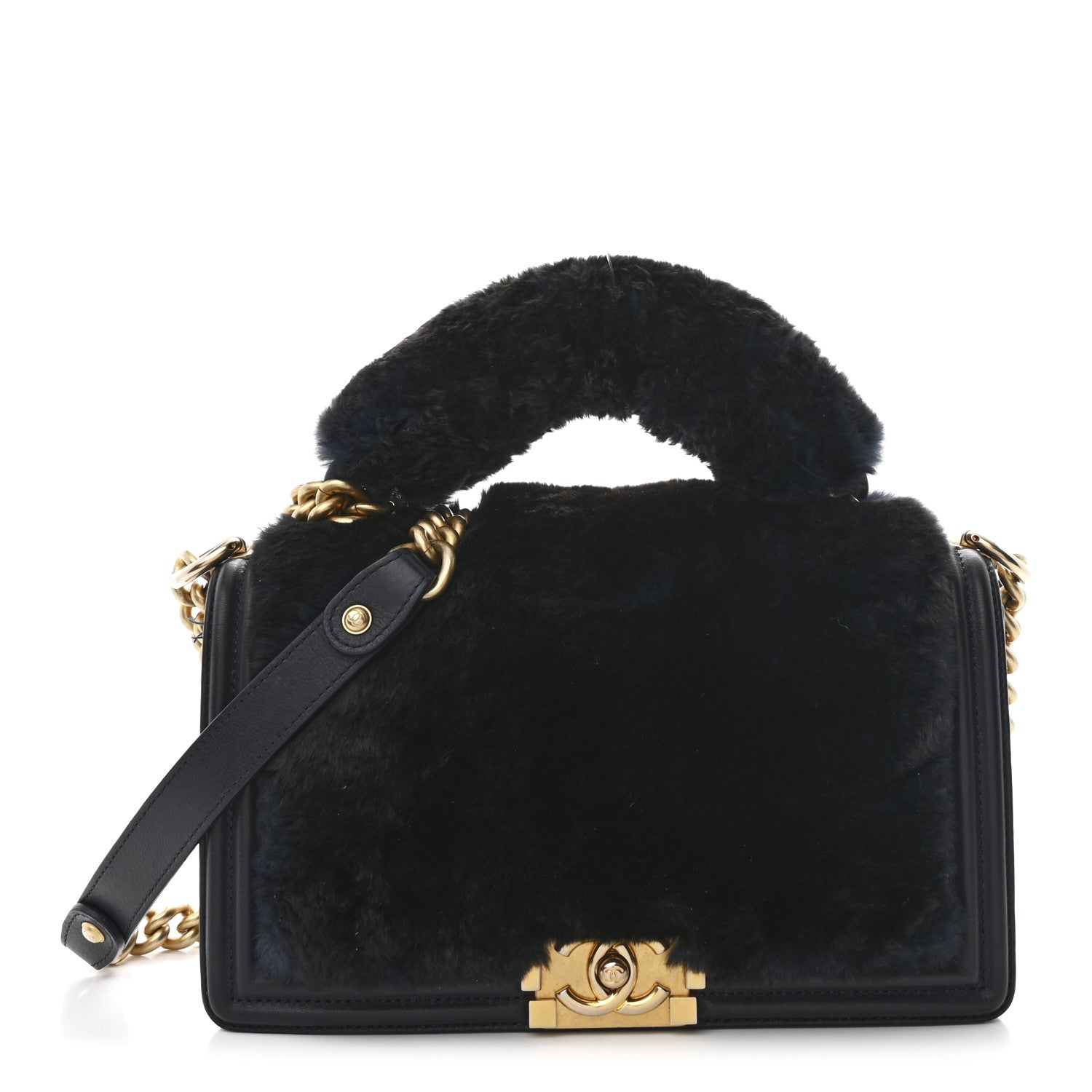 Chanel Orylag Medium Boy Top Handle Flap Navy 1 of 13