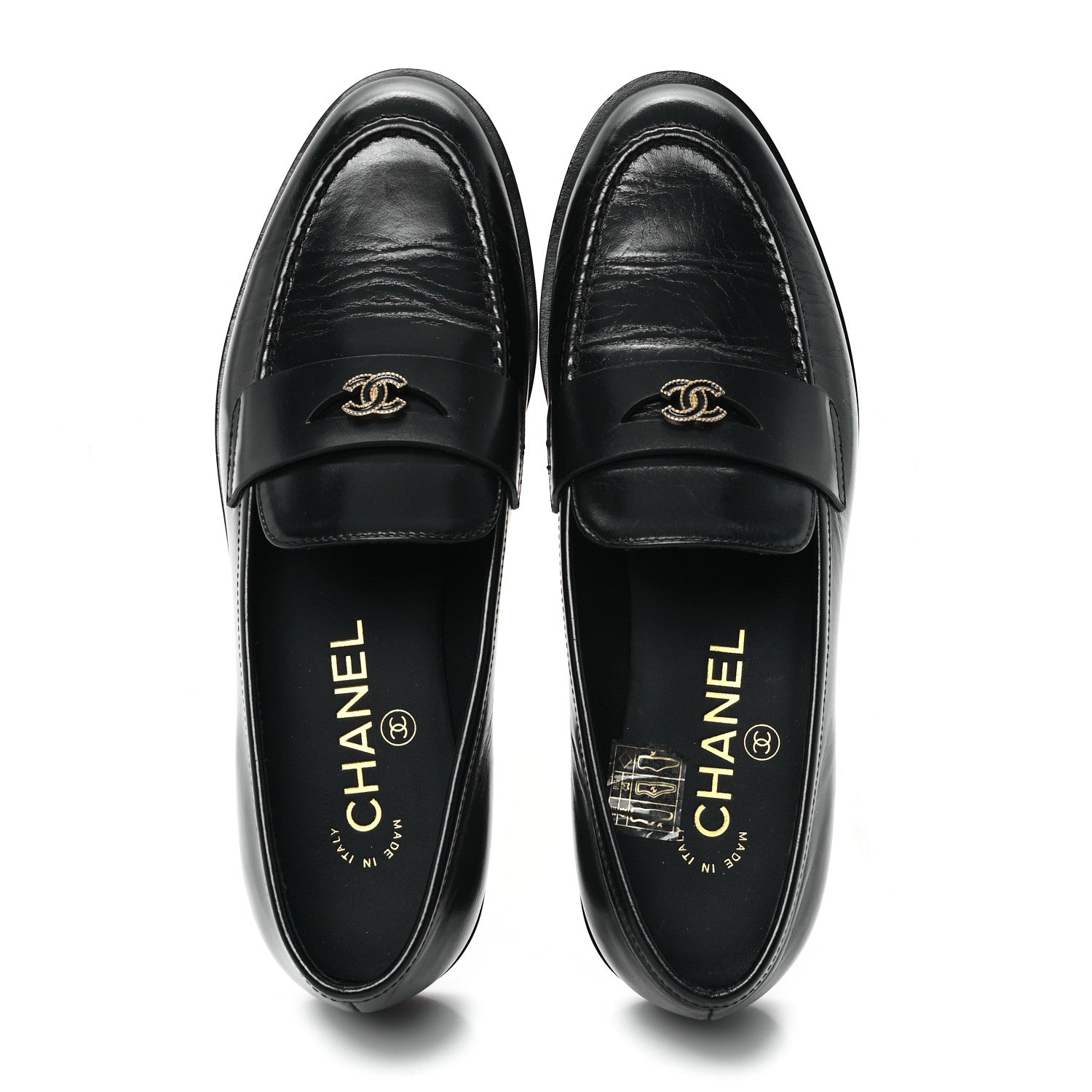Chanel Shiny Calfskin CC Moccasin Loafers 36 Black 2 of 10