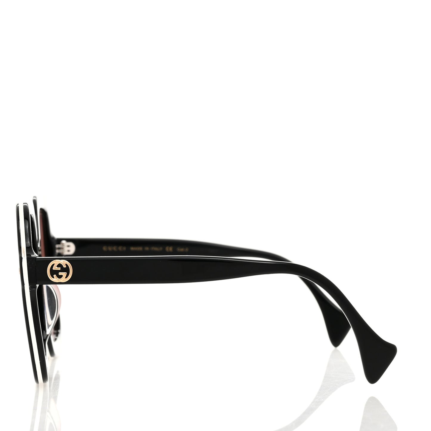 Acetate Round Frame Sunglasses GG1240S Black White