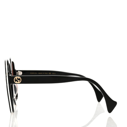 Gucci Acetate Round Frame Sunglasses GG1240S Black White 3 of 8
