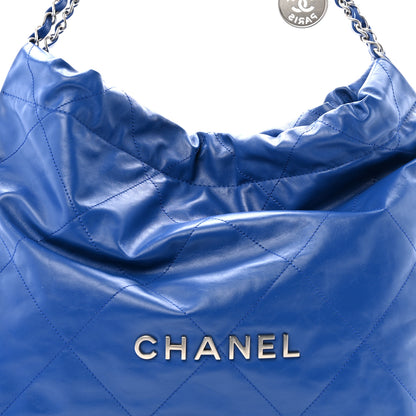 Chanel Shiny Calfskin Quilted Chanel 22 Blue 9 of 13