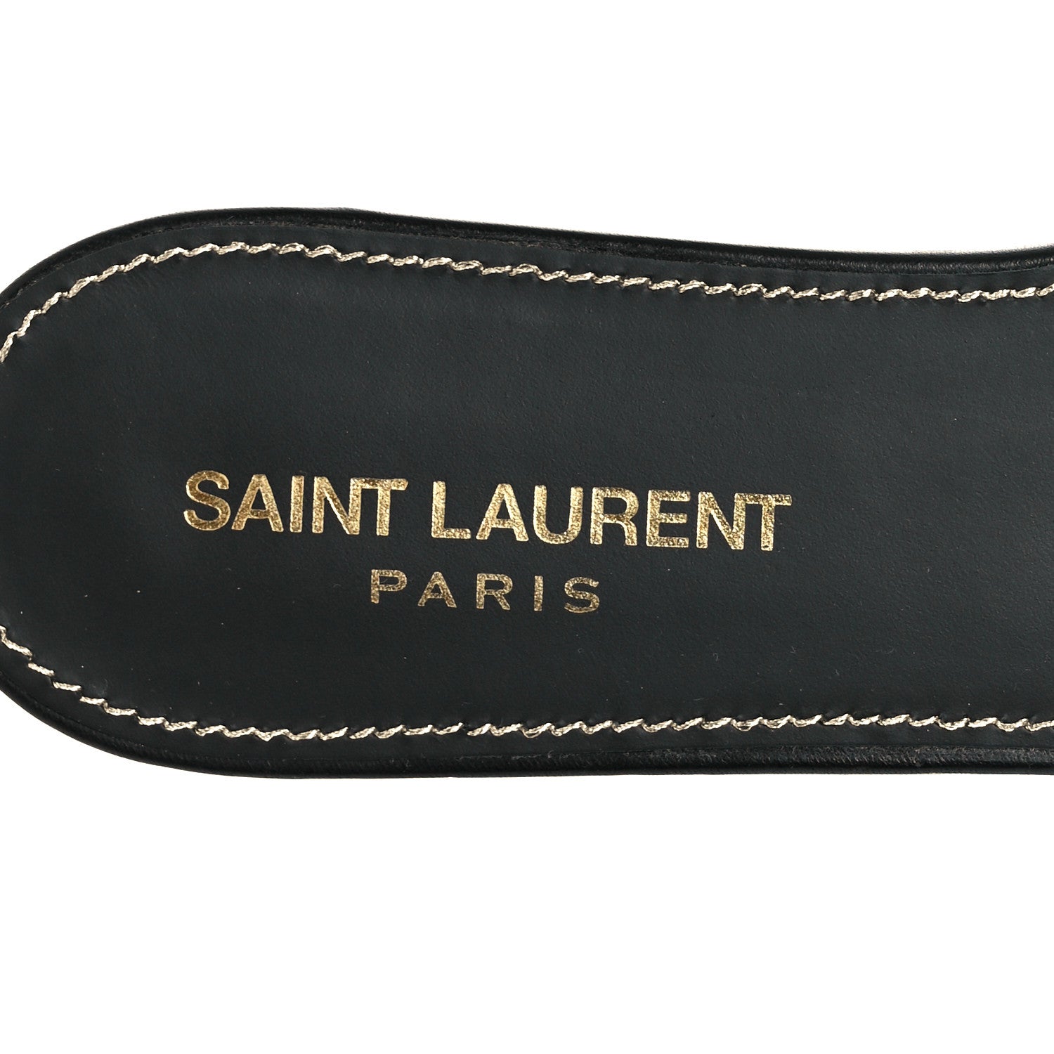 Saint Laurent Calfskin Tribute 05 Slide Sandals 37.5 Black 7 of 10