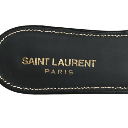 Saint Laurent Calfskin Tribute 05 Slide Sandals 37.5 Black 7 of 10