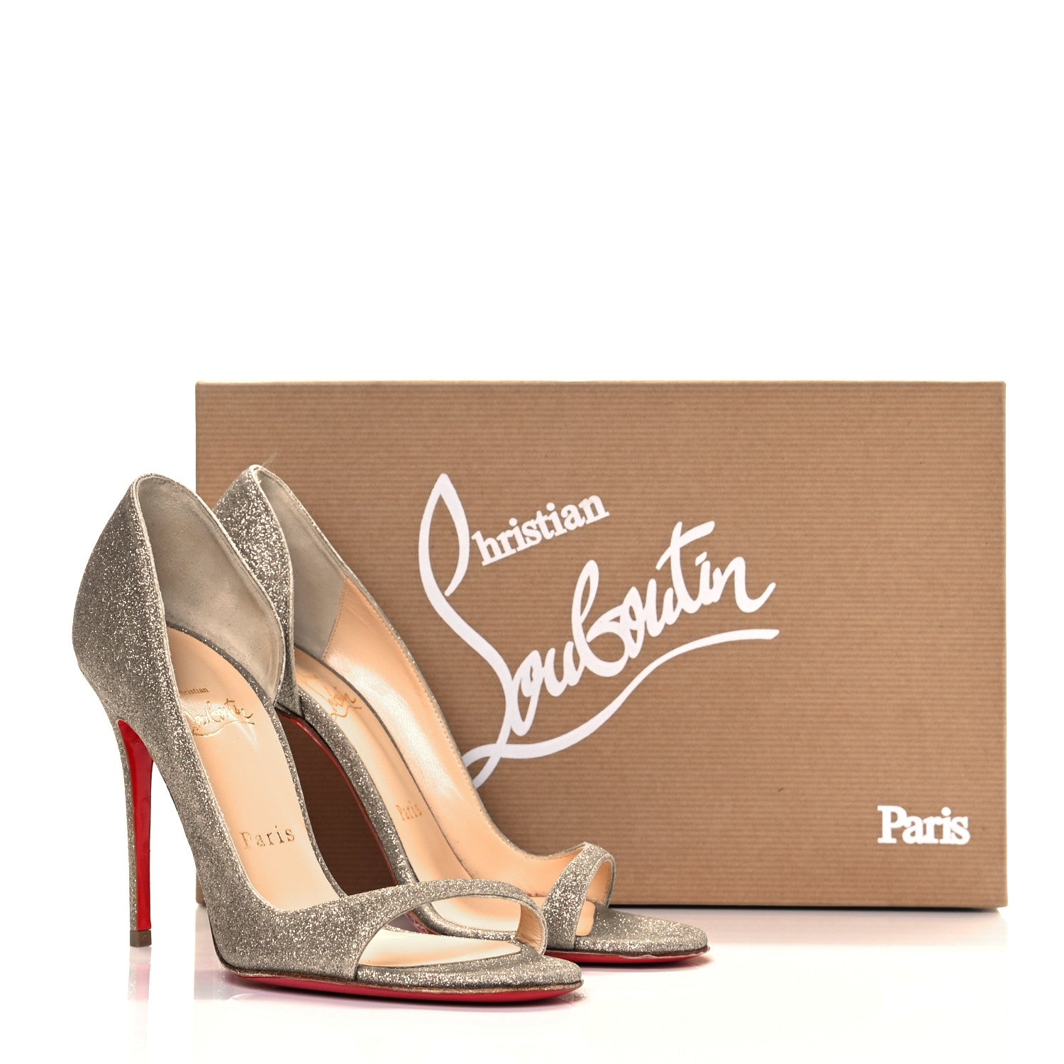 Christian Louboutin Glitter Solaria Specchio Toboggan 100 Sandals 36 Gold 8 of 8