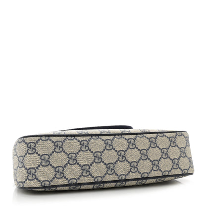 Gucci GG Supreme Monogram Textured Dollar Calfskin Web Small Ophidia GG Handbag Beige Blue 4 of 10