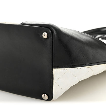 Chanel Calfskin Quilted Medium Cambon Tote White Black 10 of 15