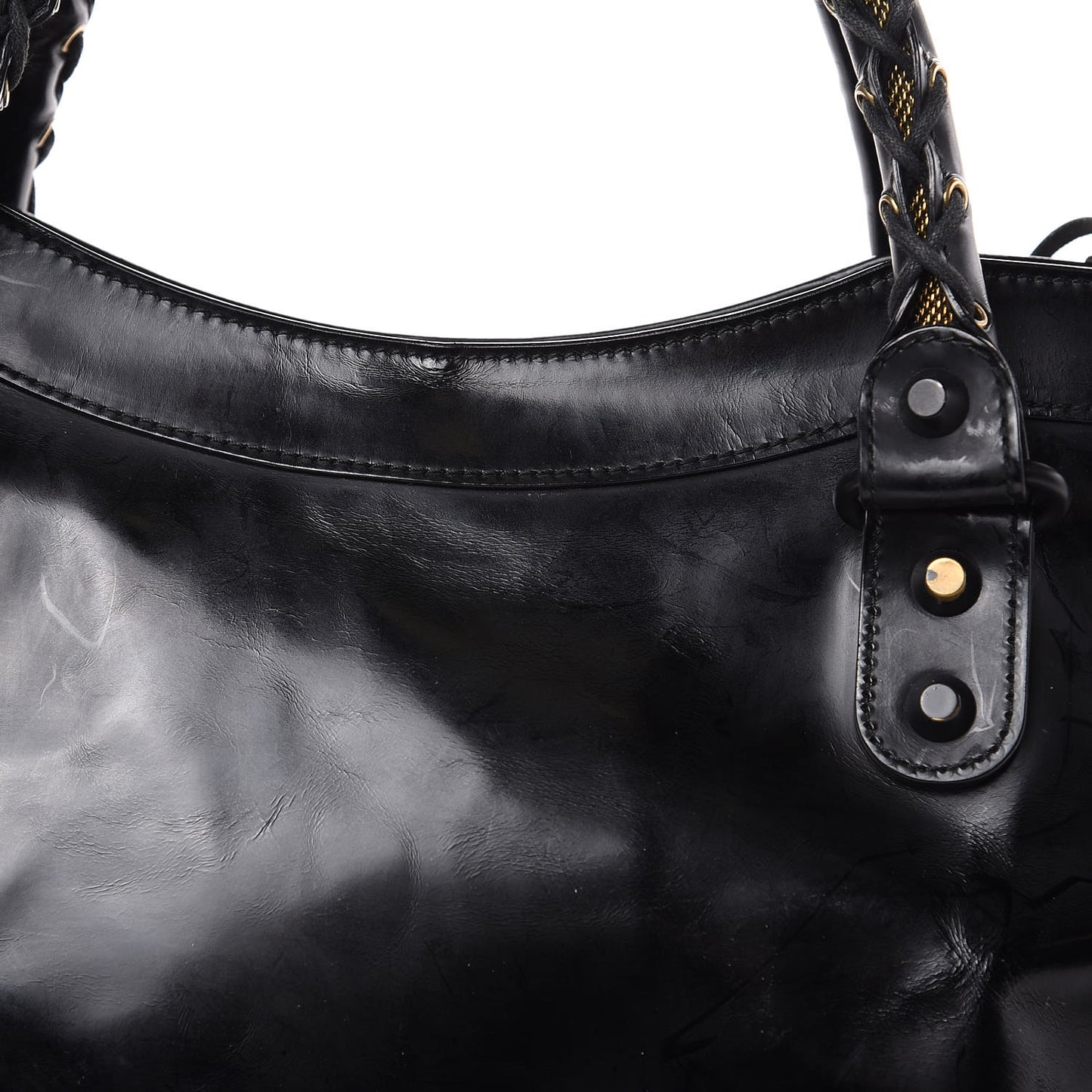 Glazed Calfskin Classic Hardware City Black