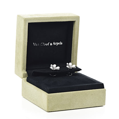 Van Cleef & Arpels 18K White Gold Diamond Mini Frivole Earrings 5 of 5