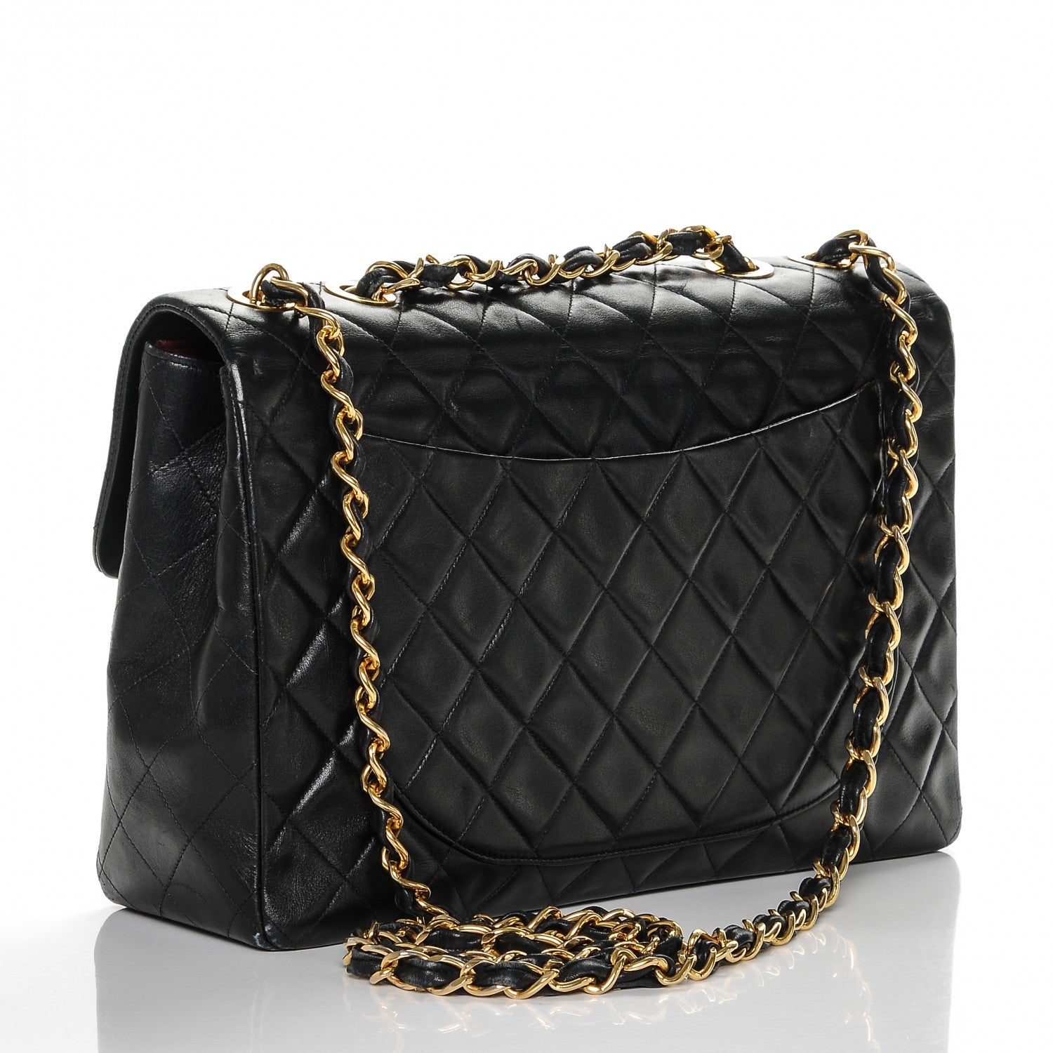 Chanel Lambskin Quilted XL Jumbo Single Flap Black 3 of 8