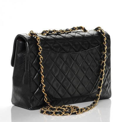 Chanel Lambskin Quilted XL Jumbo Single Flap Black 3 of 8