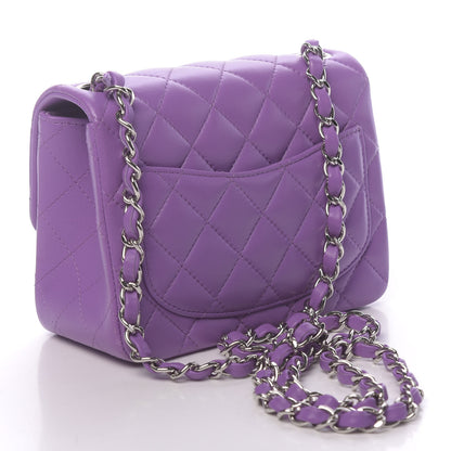 Chanel Lambskin Quilted Mini Square Flap Dark Purple 3 of 11