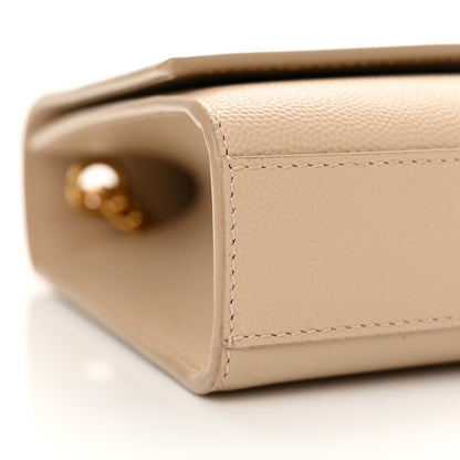 Saint Laurent Grain De Poudre Medium Monogram Kate Satchel Nude Powder 9 of 10