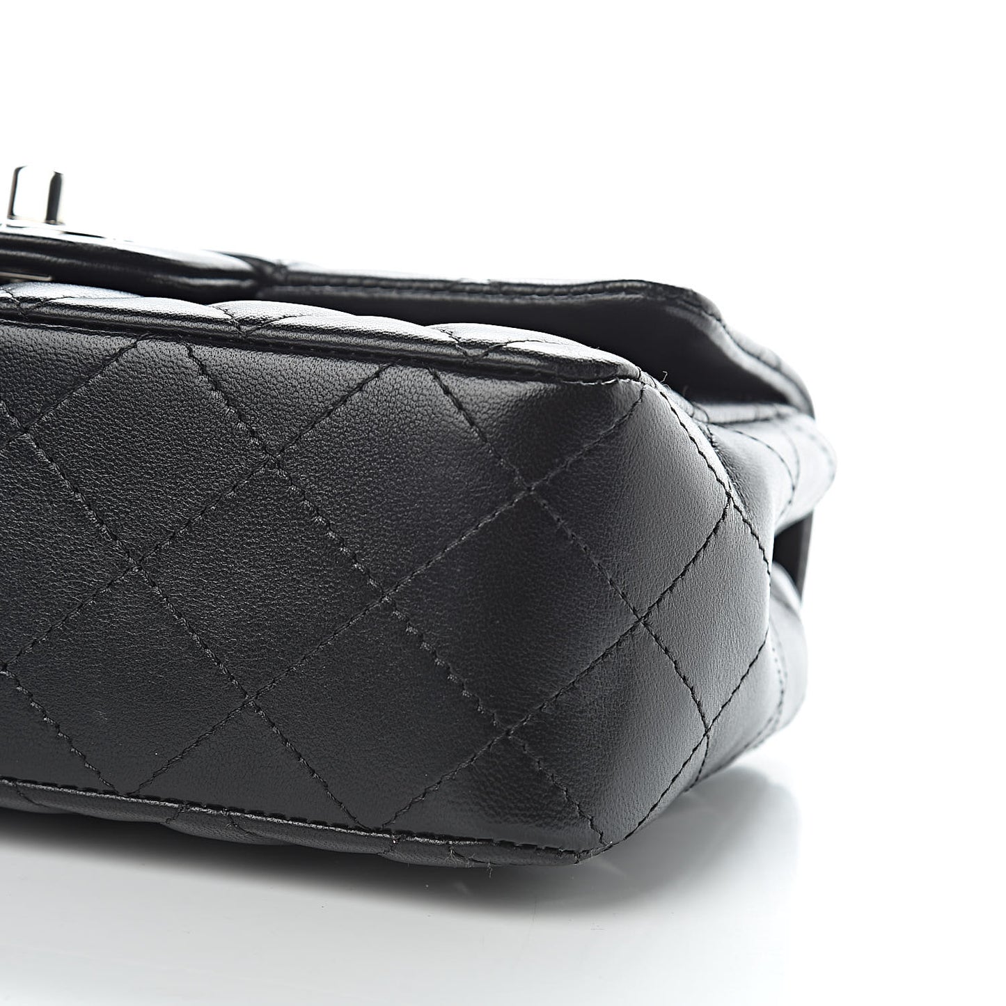 Lambskin Quilted Mini Rectangular Flap Black