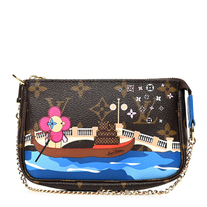 Louis Vuitton Monogram 2019 Christmas Animation Mini Venice Pochette Accessories Blue 1 of 4