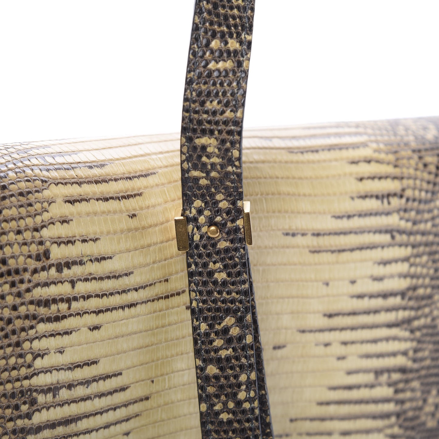 Lizard Medium Classic Box Flap Bag Natural
