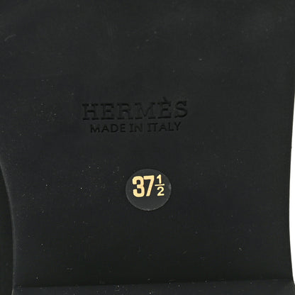 Hermes Calfskin Platform Ankle Boots 37.5 Black 6 of 7