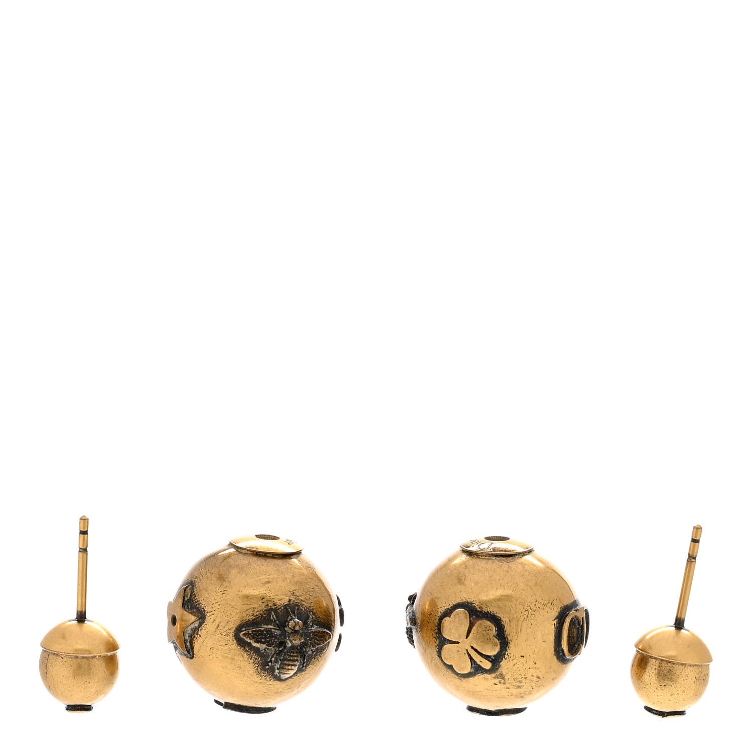 Christian Dior Metal Bee Mise En Dior Tribal Earrings Gold 3 of 5
