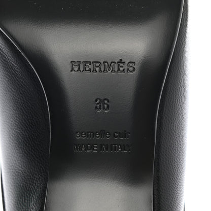 Hermes Goatskin Diane Mules 36 Black 6 of 9