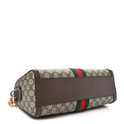 Gucci GG Supreme Monogram Web Medium Ophidia Boston Brown 4 of 10