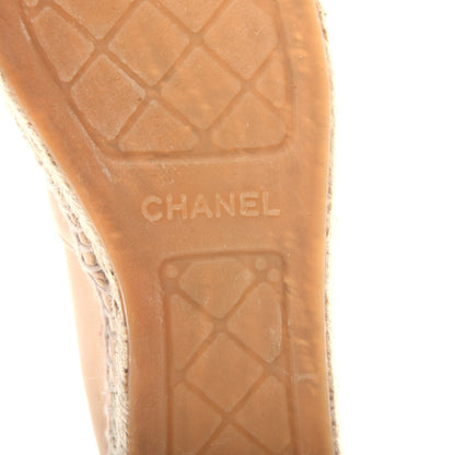 Chanel Lambskin CC Espadrilles 39 Beige Black 9 of 11