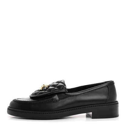 Chanel Lambskin Quilted CC Turnlock Loafers 39 Black 1 of 9