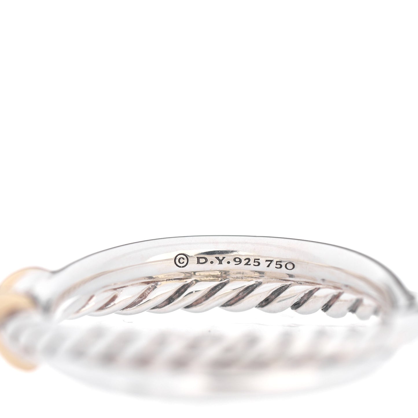 Sterling Silver 18K Yellow Gold Petite X Crossover Ring 56 7.5