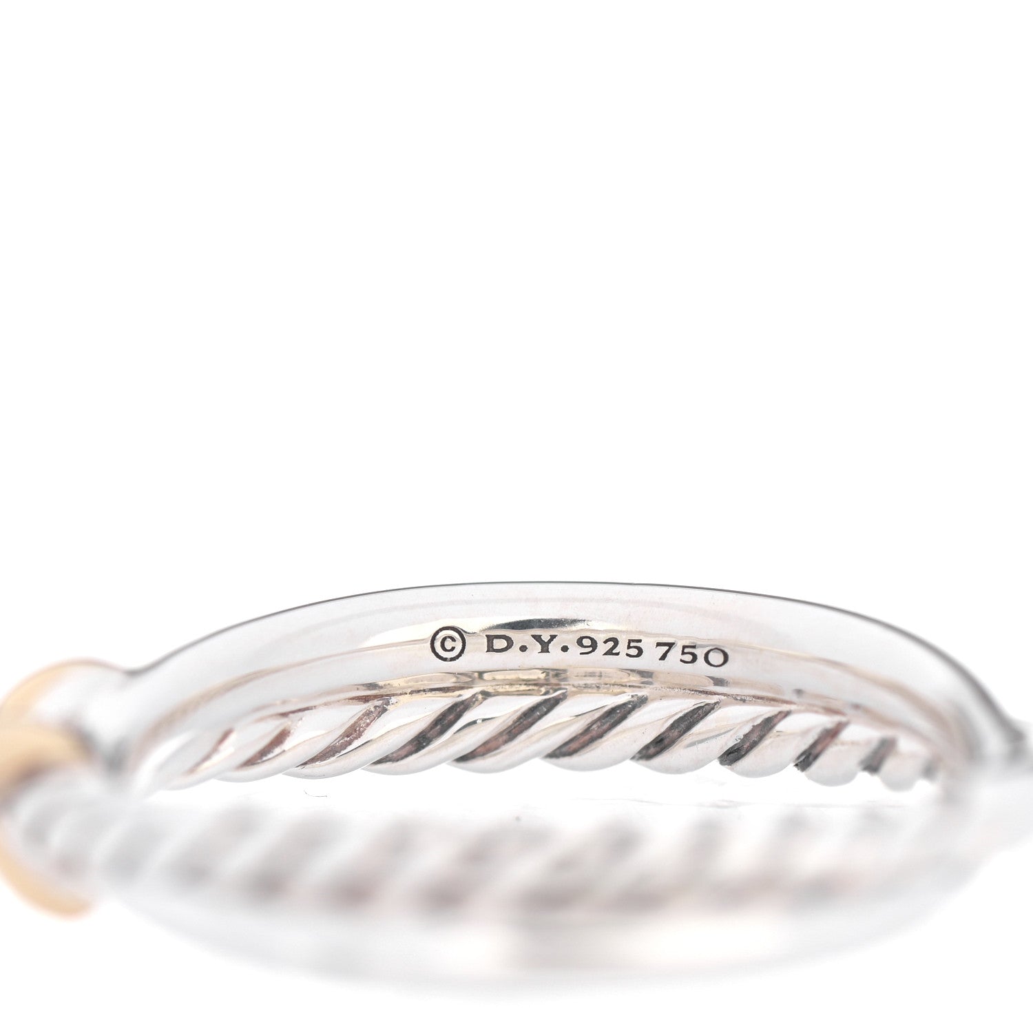 David Yurman Sterling Silver 18K Yellow Gold Petite X Crossover Ring 56 7.5 4 of 4