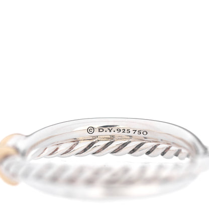 David Yurman Sterling Silver 18K Yellow Gold Petite X Crossover Ring 56 7.5 4 of 4