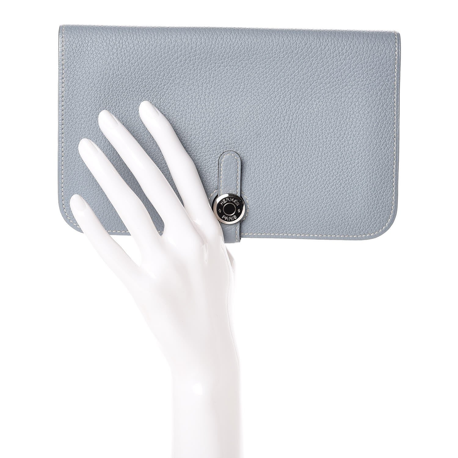 Hermes Togo Dogon Duo Wallet Bleu Lin 2 of 10