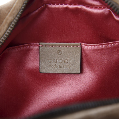 Gucci Velvet Matelasse Small GG Marmont Chain Shoulder Bag Taupe 5 of 10