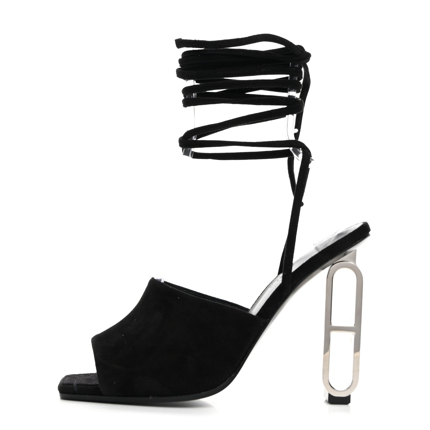 Hermes Chevre Velours Image 100 Sandals 38 Black 1 of 8