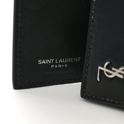 Saint Laurent SAINT LAURENT Smooth Calfskin Monogram Tiny Tri Fold Wallet Black 6 of 6