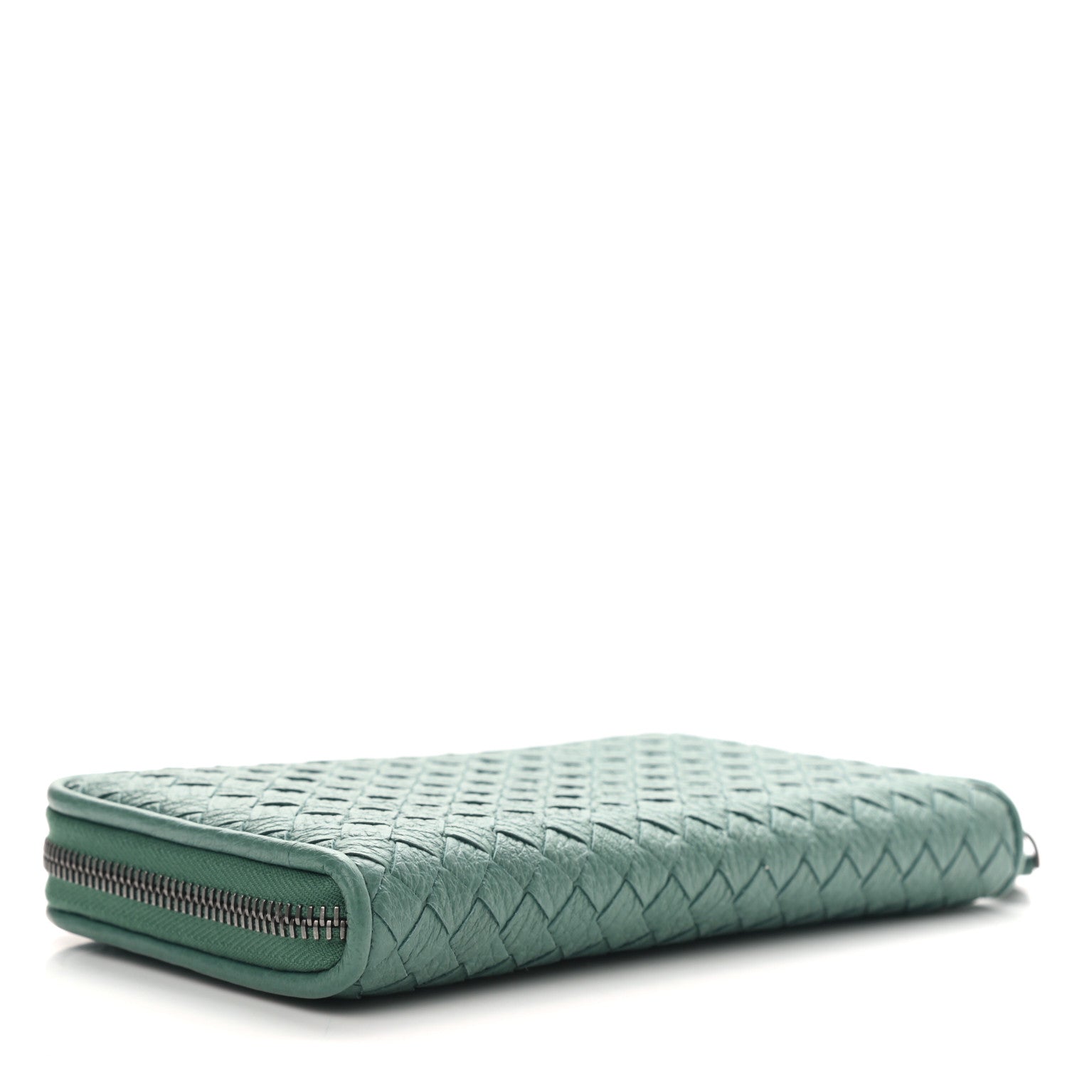 Bottega Veneta Nappa Intrecciato Zip Around Wallet Light Green 3 of 7