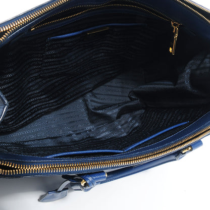 Prada Saffiano Lux Medium Double Zip Tote Bluette 7 of 9