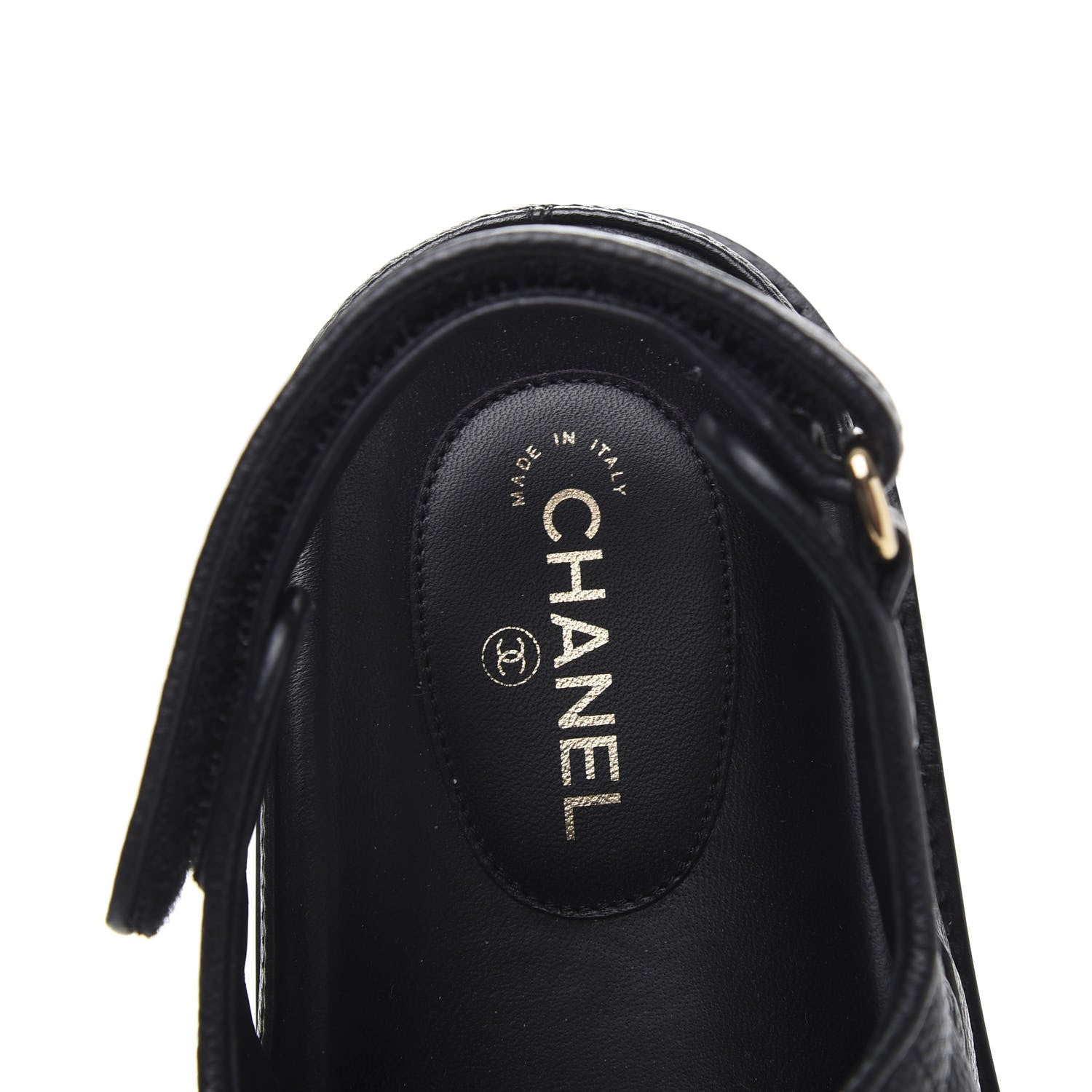Chanel Grained Calfskin Velcro Dad Sandals 39 Black 6 of 9