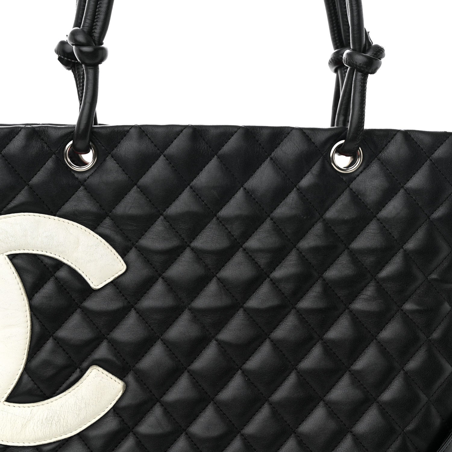 Chanel Calfskin Quilted Large Cambon Tote Black White 8 of 13