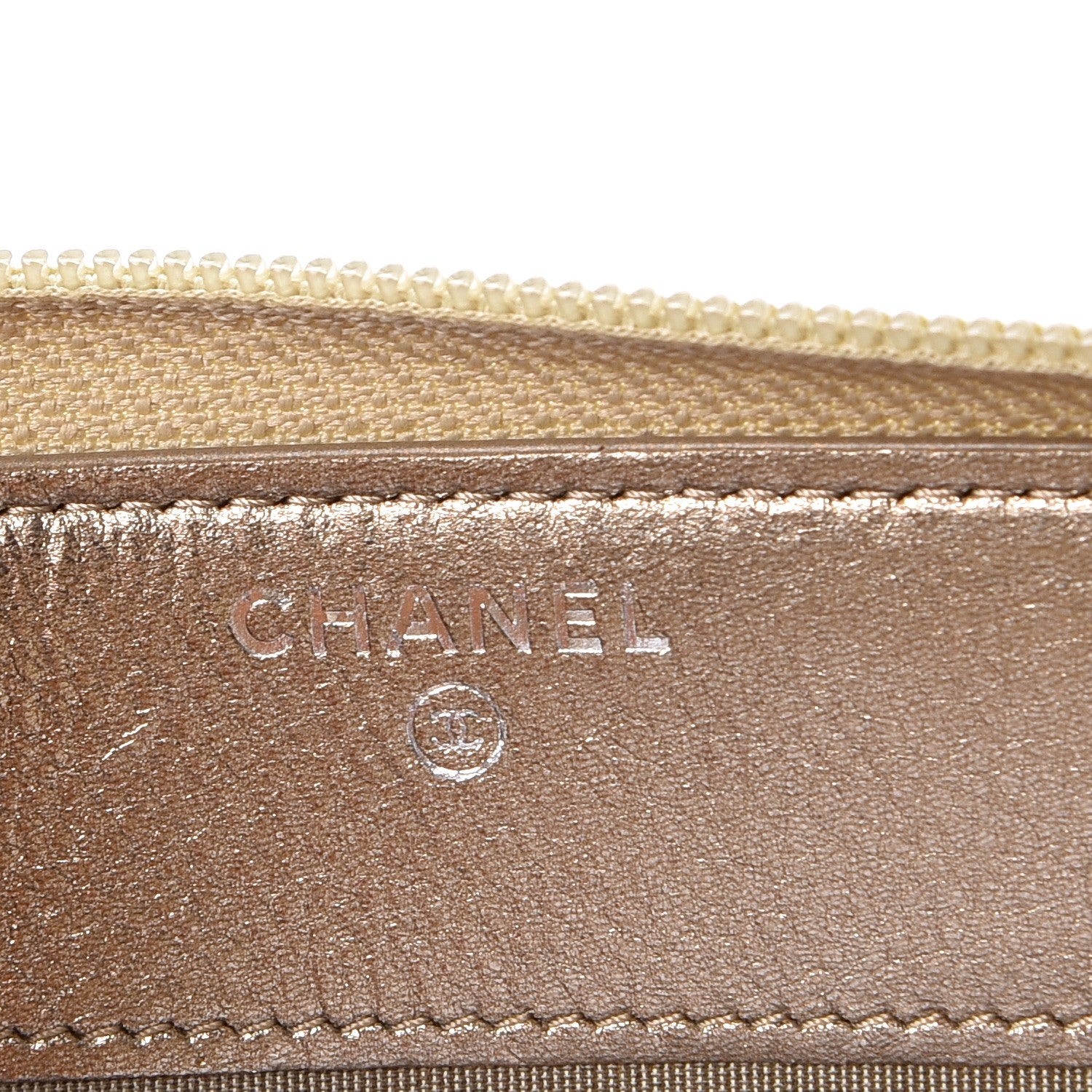 Chanel Metallic Lambskin Quilted Boy Zip Around Wallet Gold 6 of 8