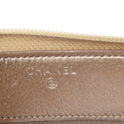 Chanel Metallic Lambskin Quilted Boy Zip Around Wallet Gold 6 of 8