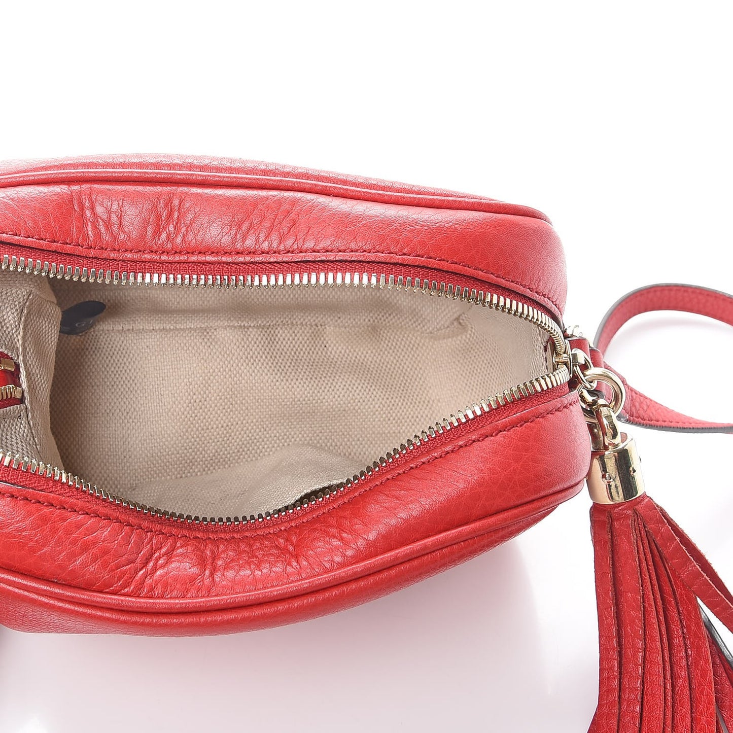 Pebbled Calfskin Small Soho Disco Bag Tabasco Red