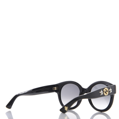Gucci Round Frame GG Star Sunglasses GG0207S Black 4 of 8