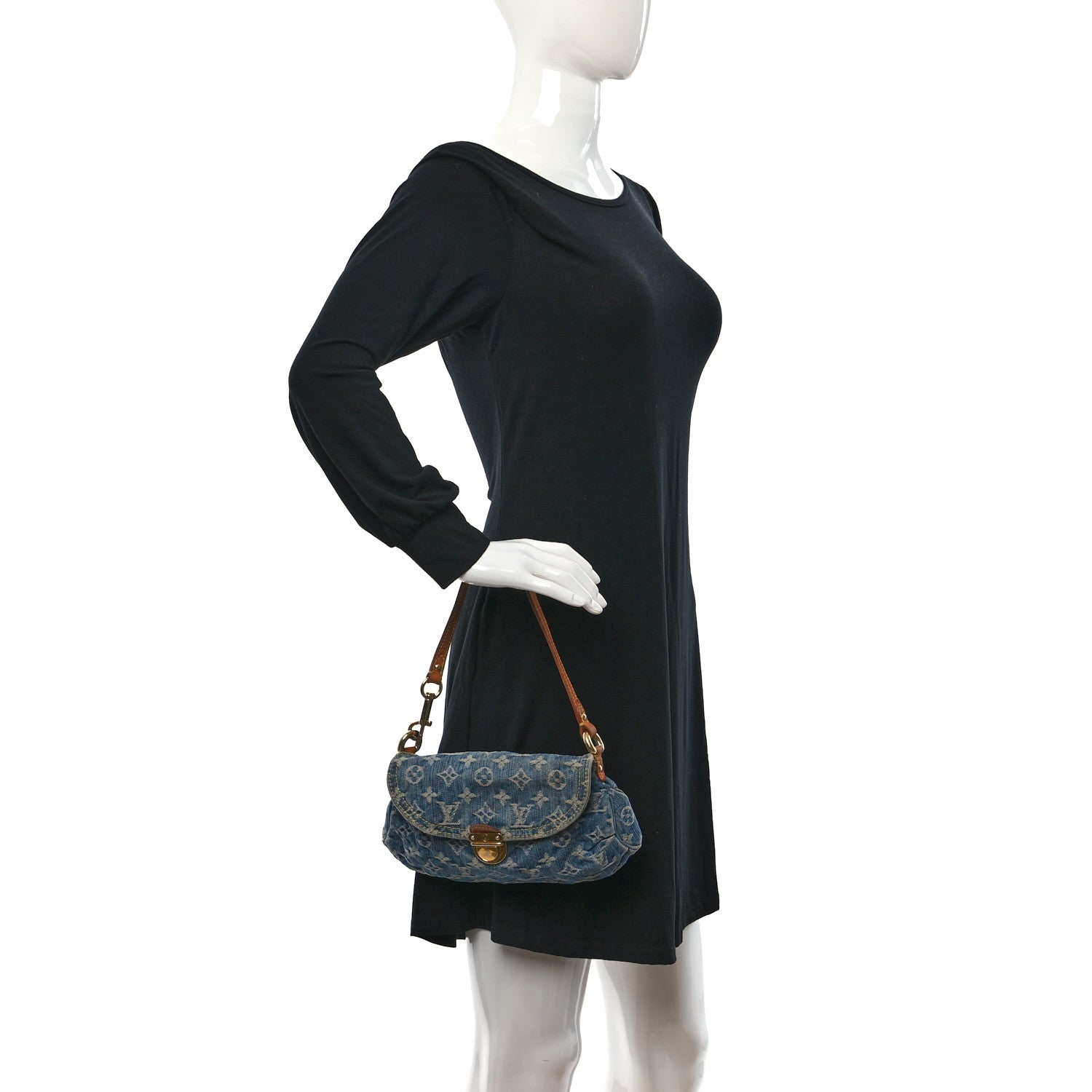 Louis Vuitton Monogram Denim Mini Pleaty Blue 2 of 9