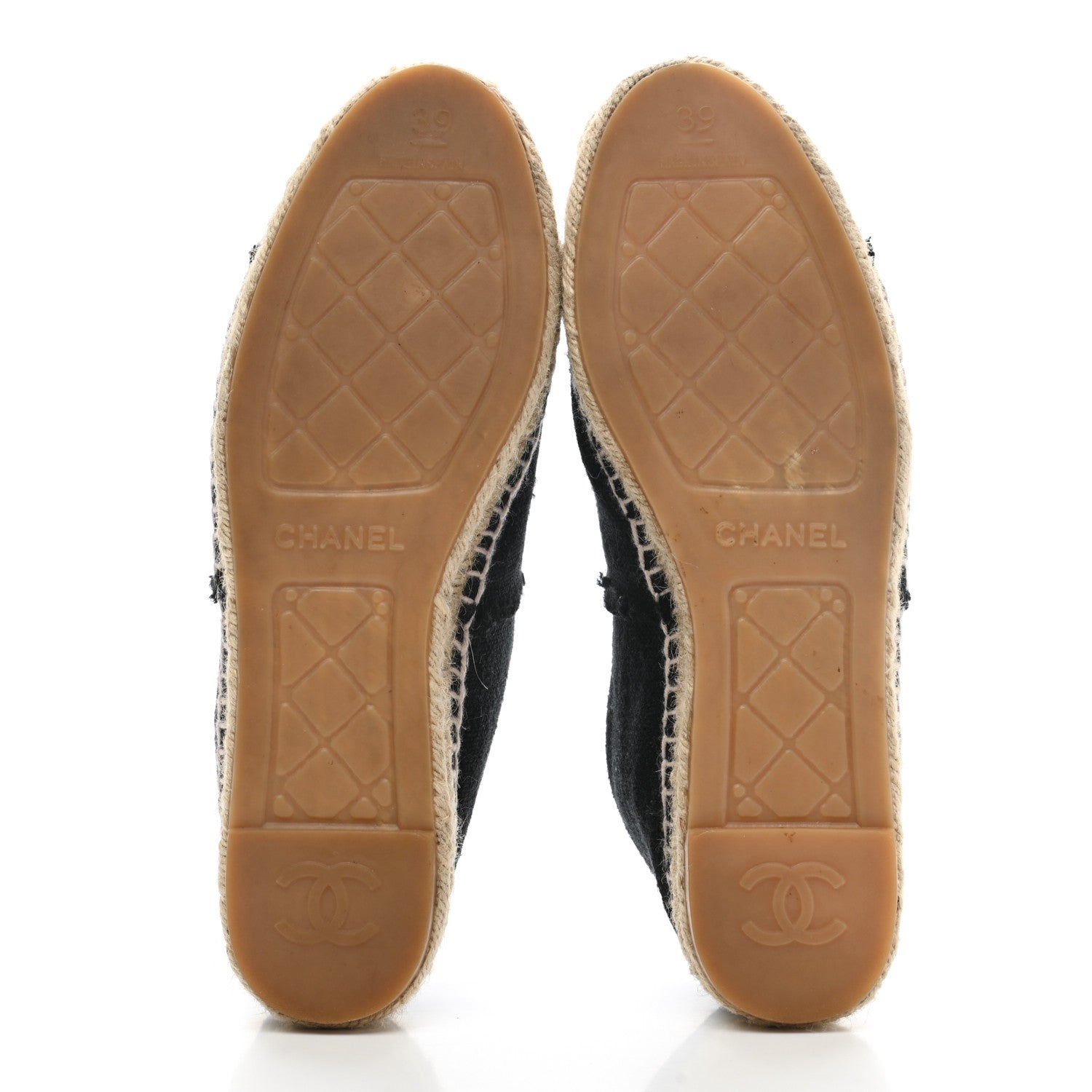Chanel Denim Toile CC Espadrilles 39 Black 5 of 10