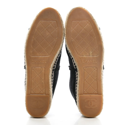 Chanel Denim Toile CC Espadrilles 39 Black 5 of 10