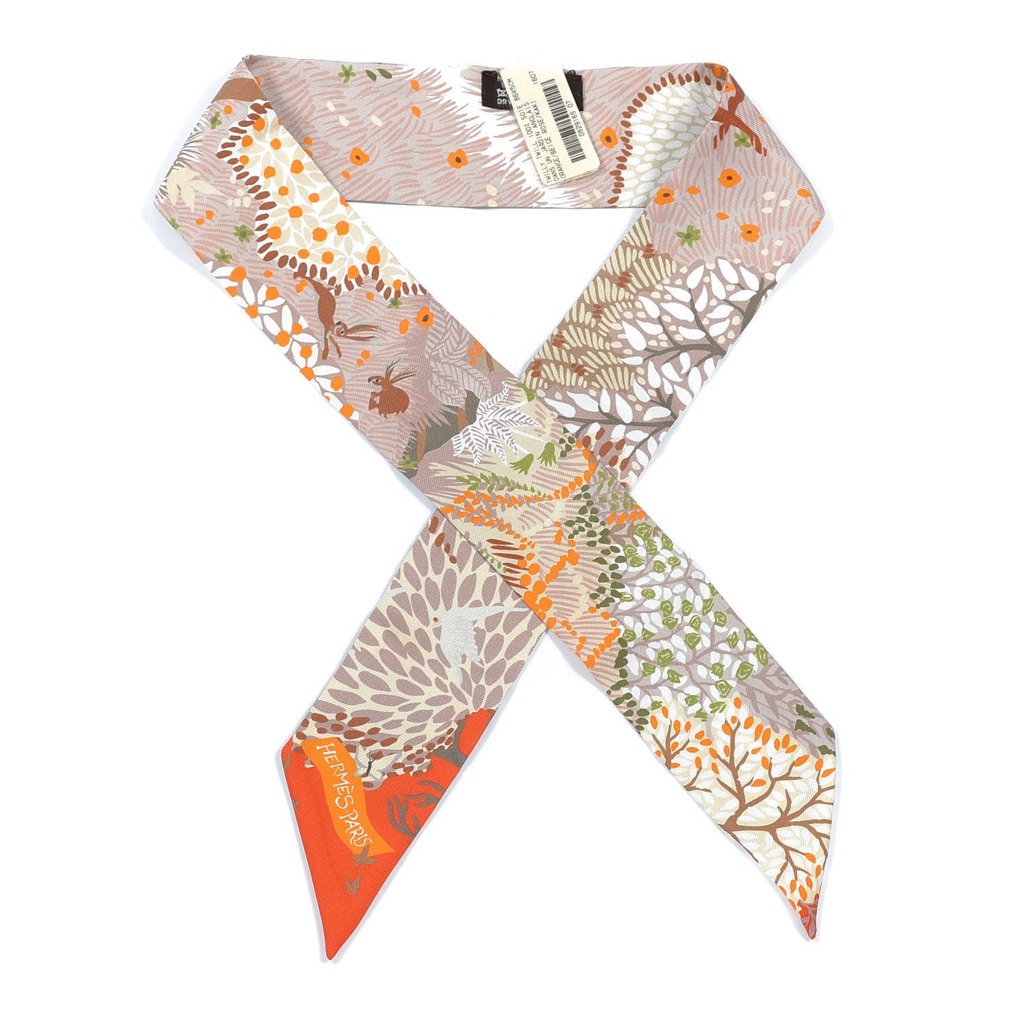 Silk Dans Un Jardin Anglais Twilly Orange Beige Rose Kaki