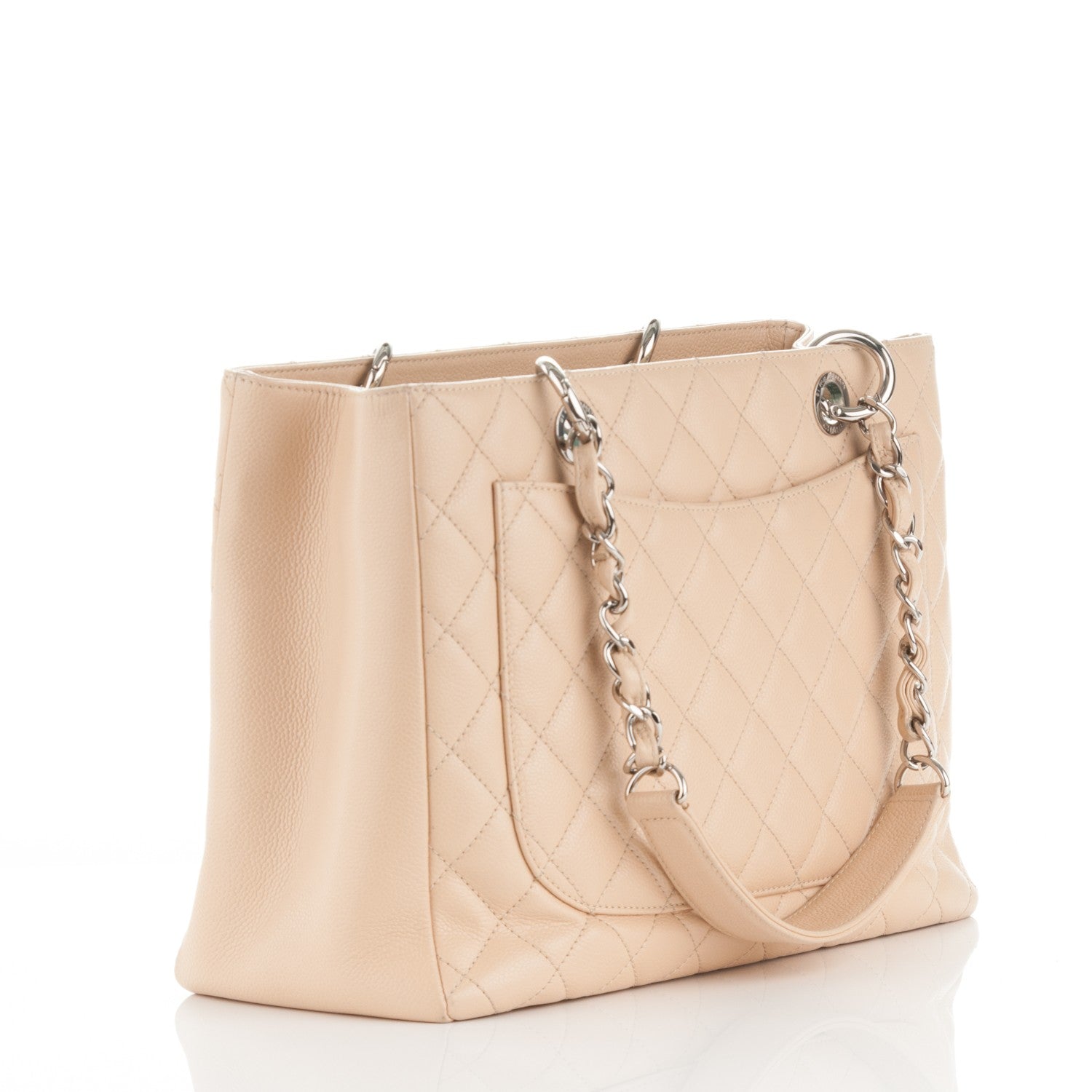 Chanel Caviar Quilted Grand Shopping Tote GST Beige Clair 3 of 7