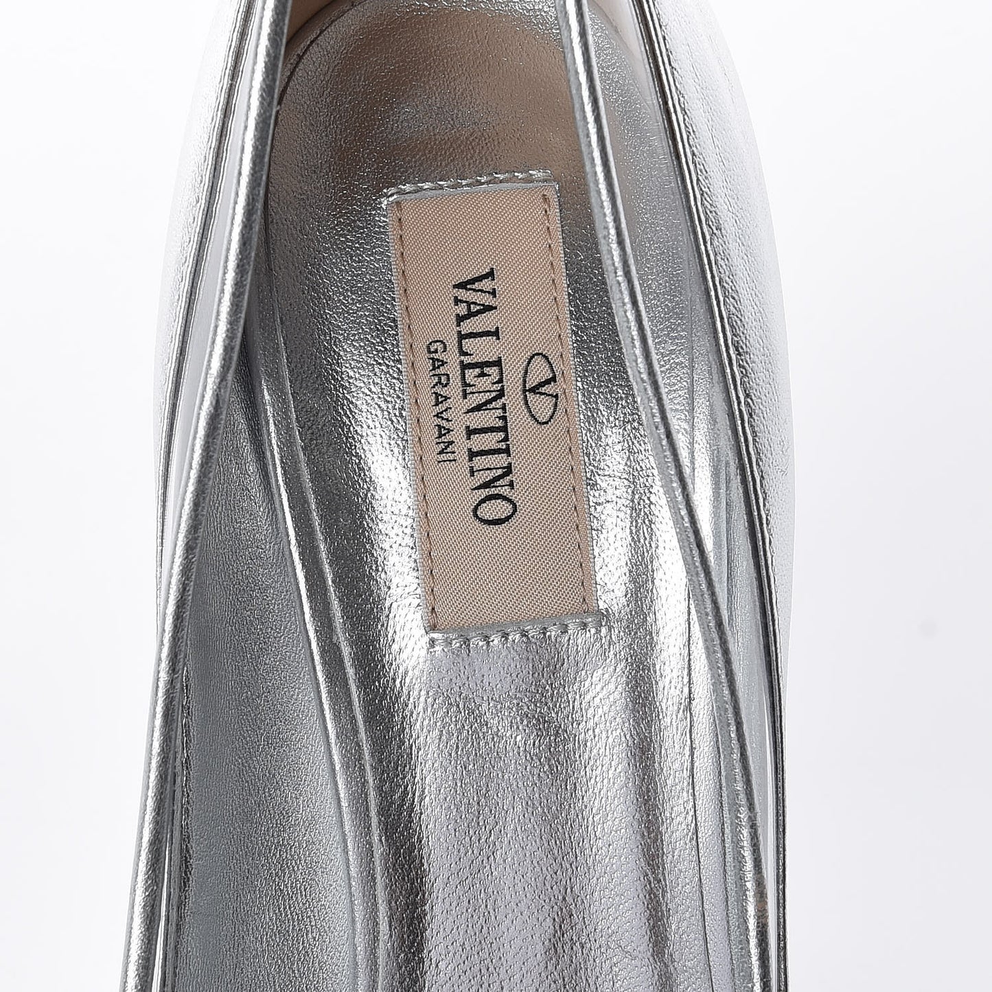 Metallic Nappa PVC Dollybow Pumps 39 Silver