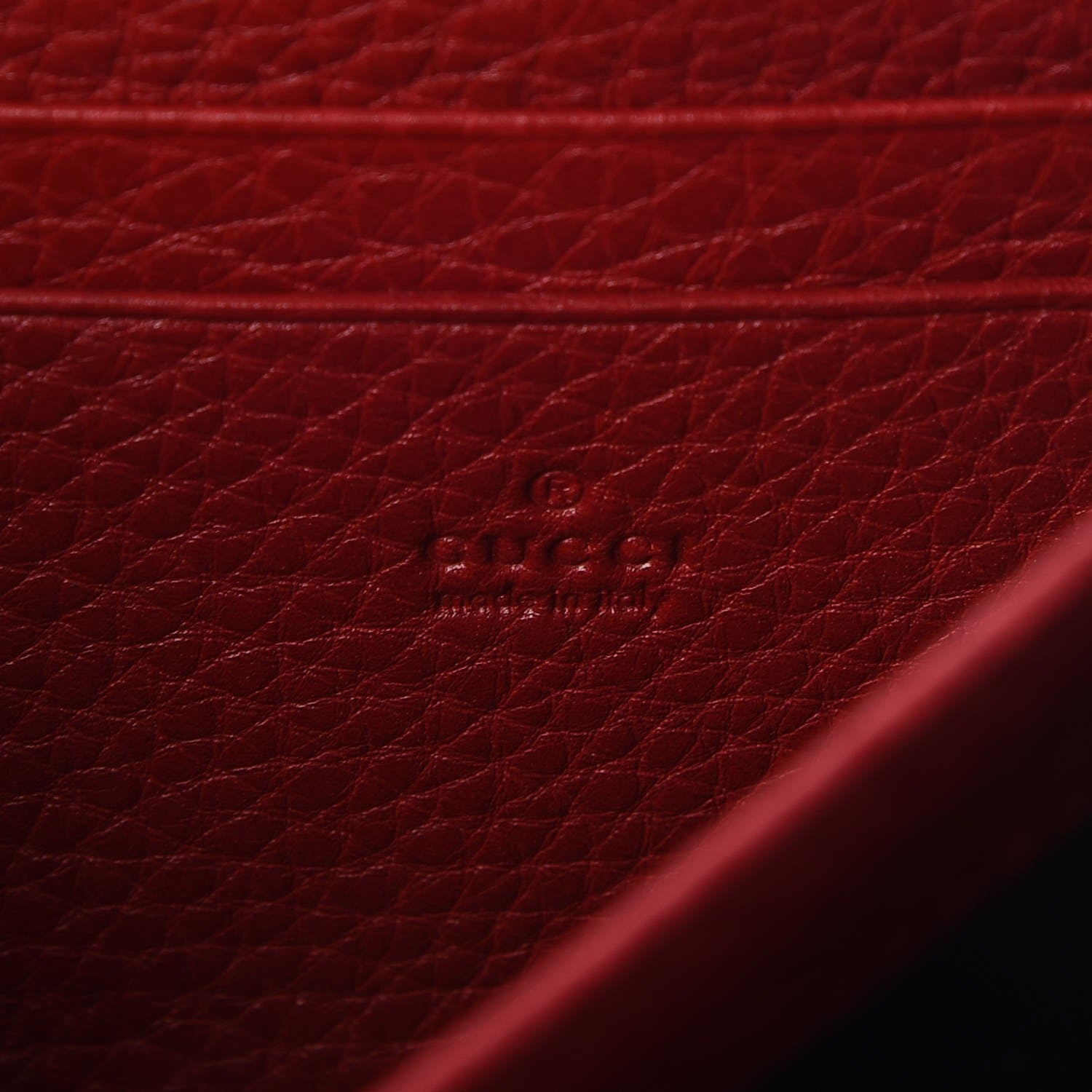 Gucci Calfskin GG Marmont Chain Wallet Vulcanic Red 6 of 7