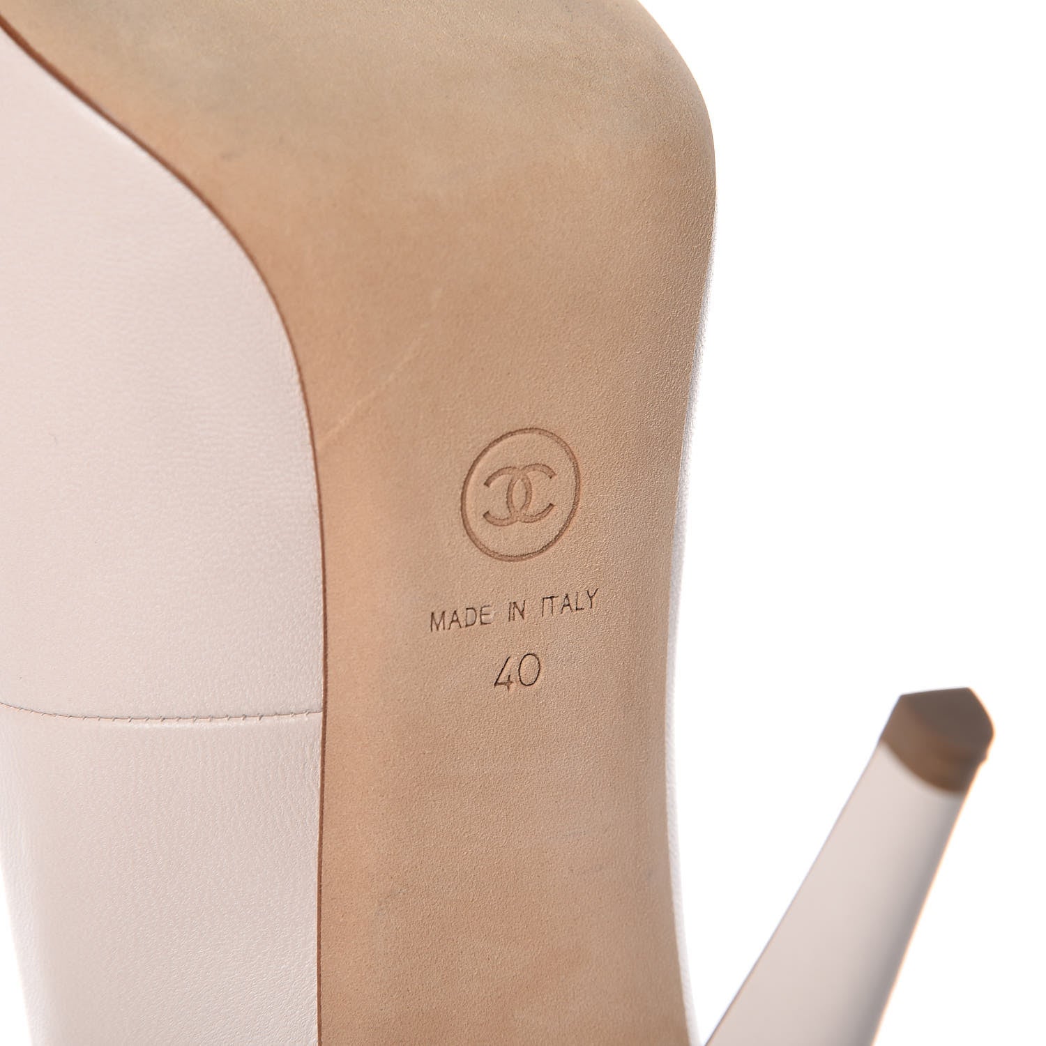 Chanel Lambskin Metallic Cap Toe CC Pumps 40 Beige Silver 6 of 10